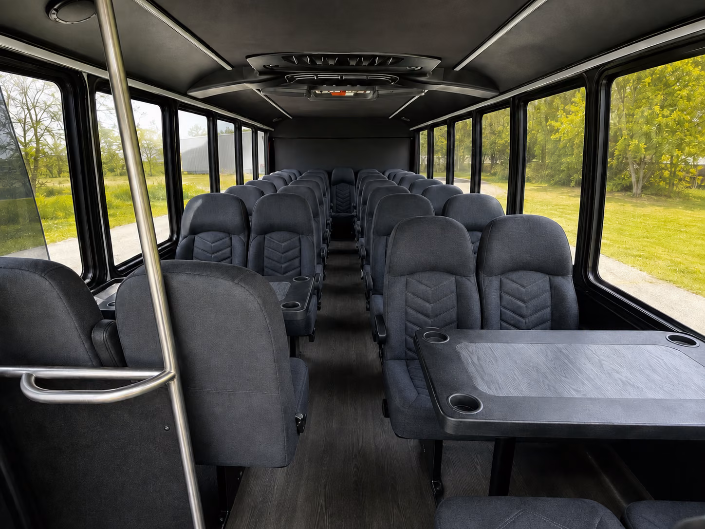 stockton 15 passenger minibus inside