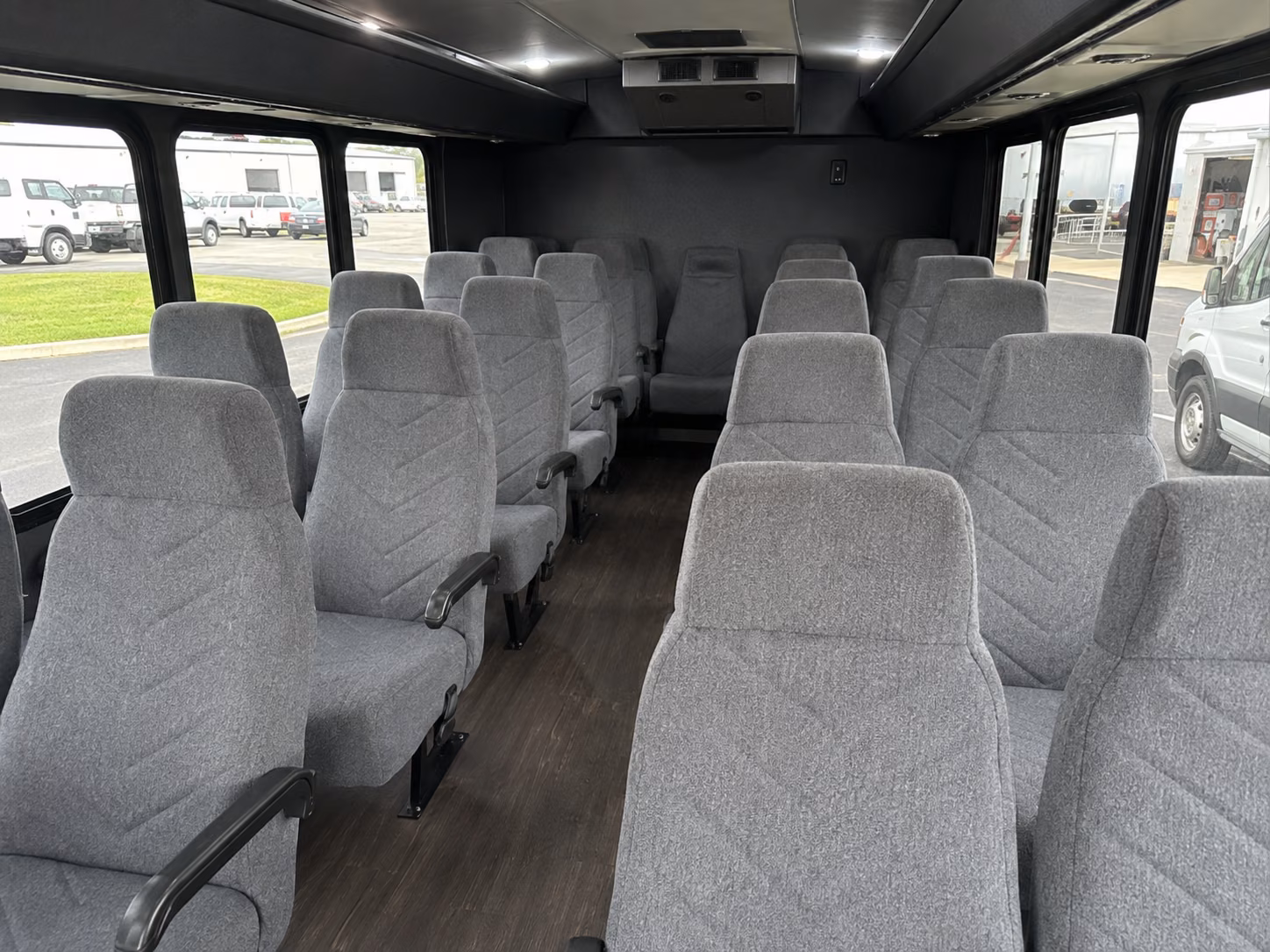 stockton 18 passenger minibus inside