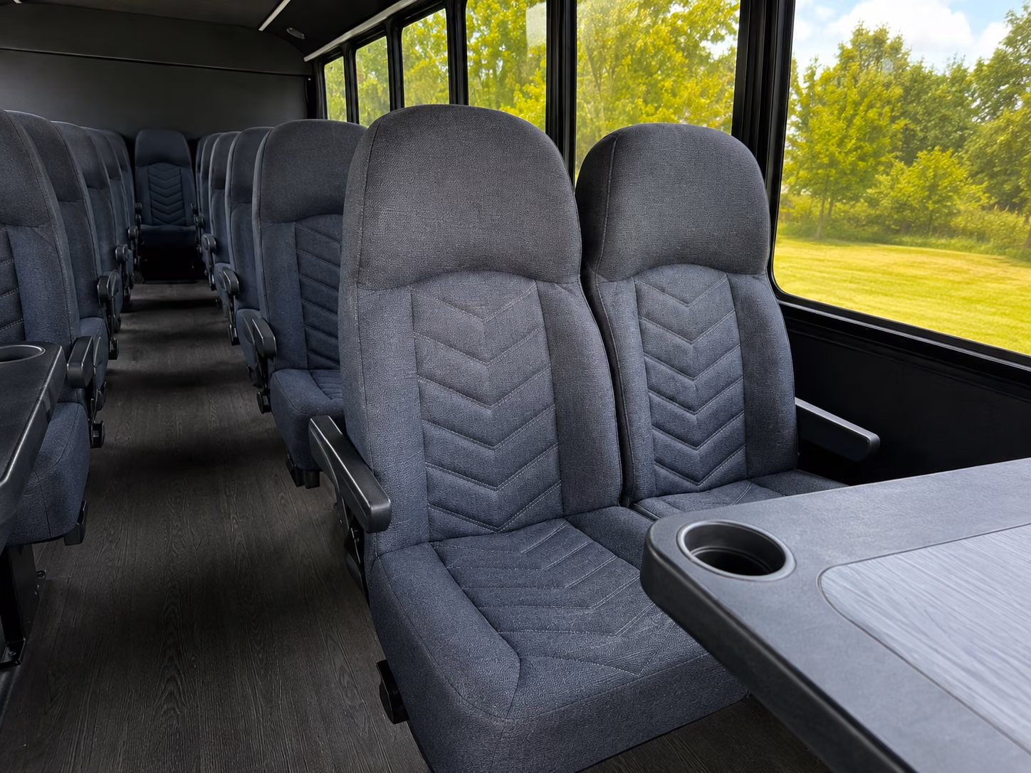 stockton 20 passenger minibus interior