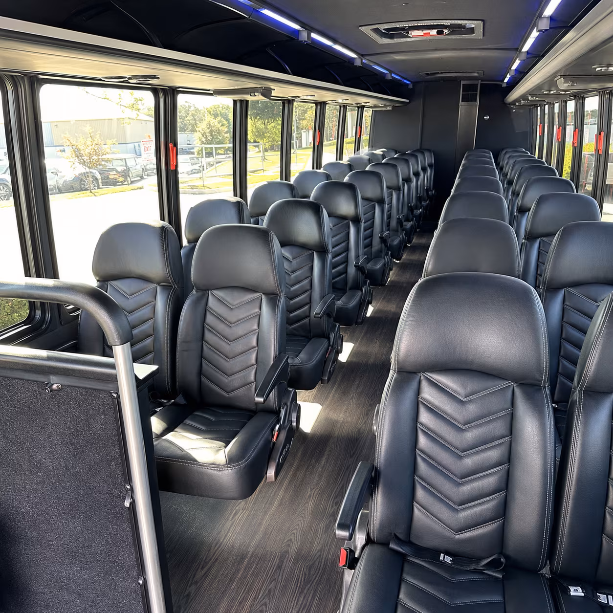 stockton 25 passenger minibus inside