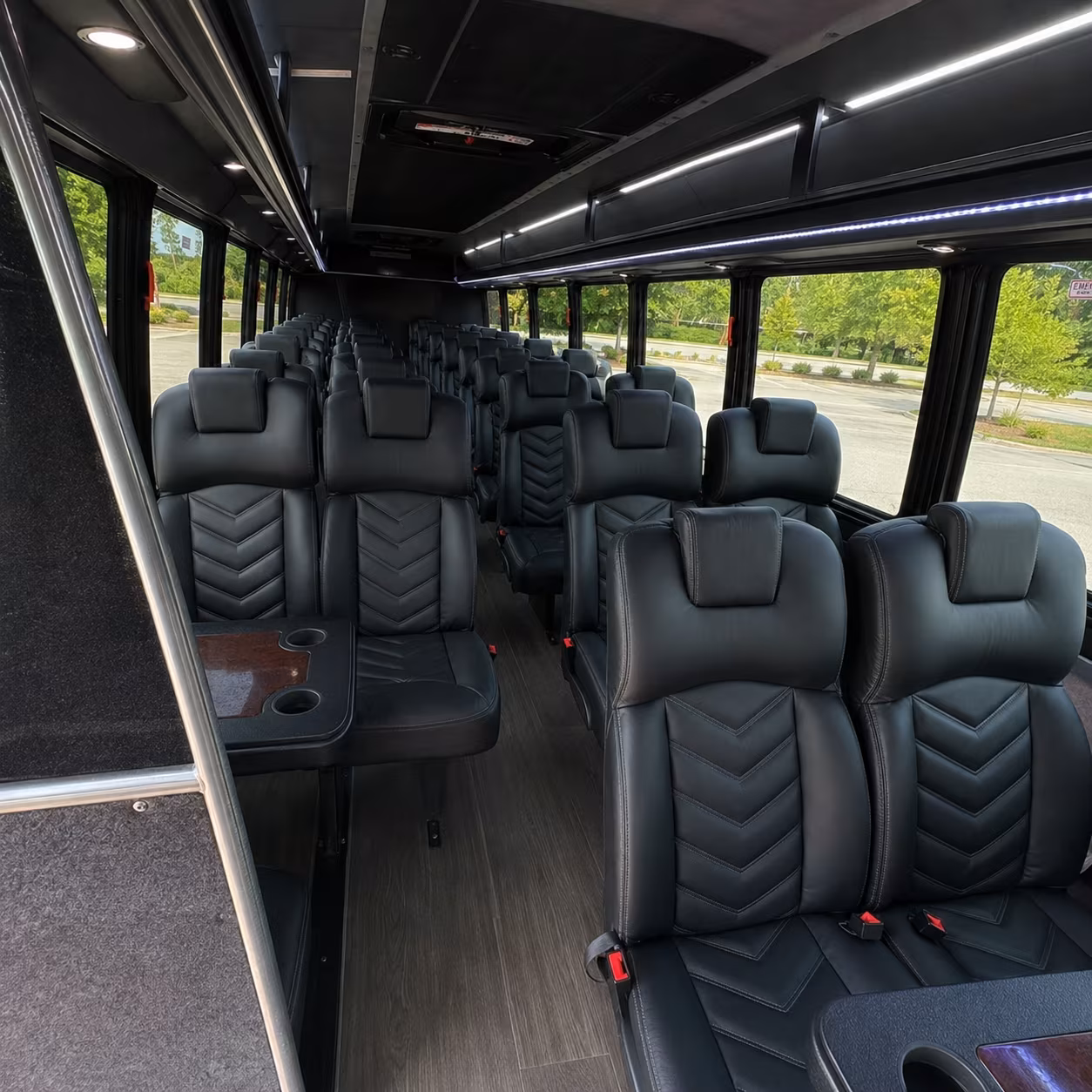 stockton 25 passenger minibus interior