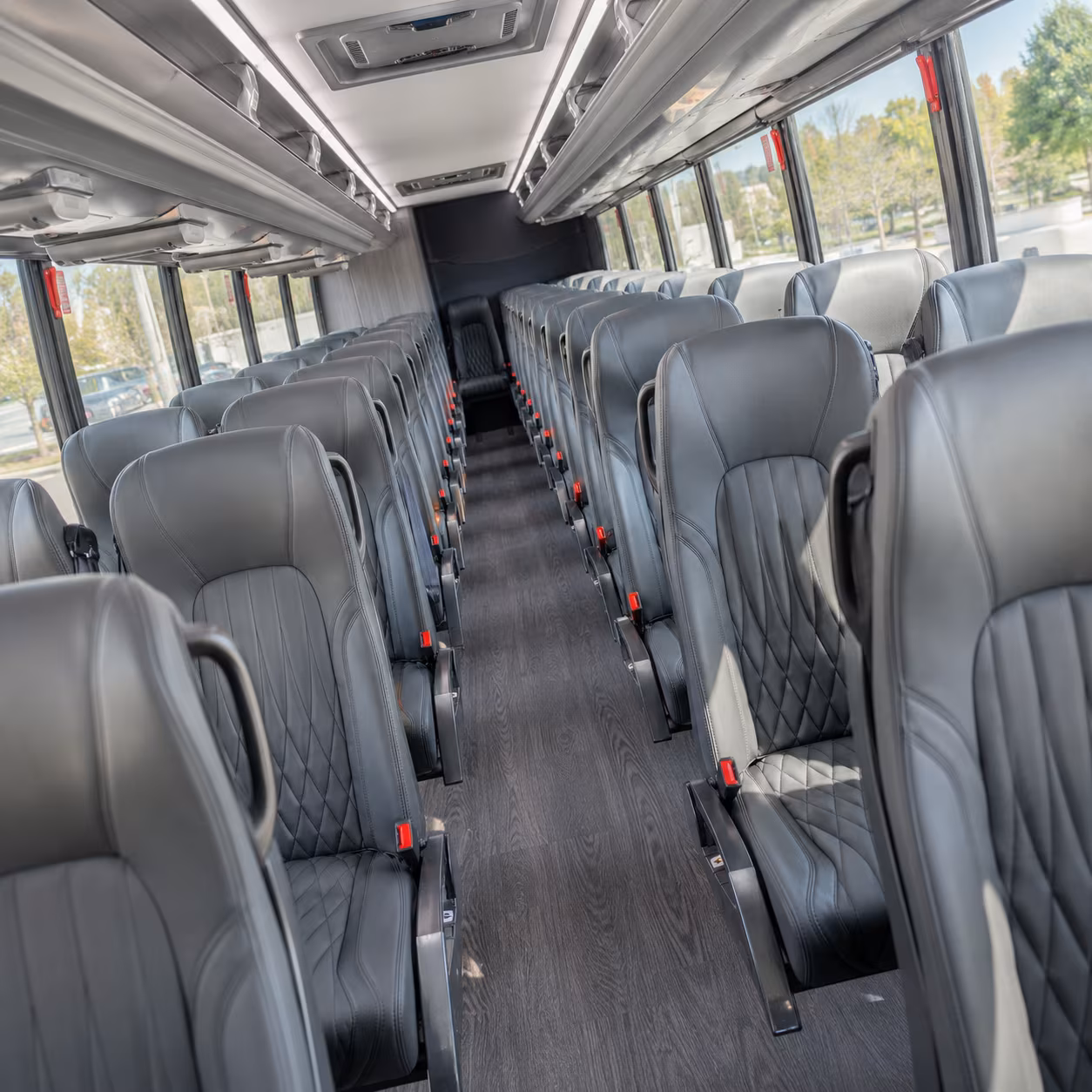 stockton 28 passenger minibus inside