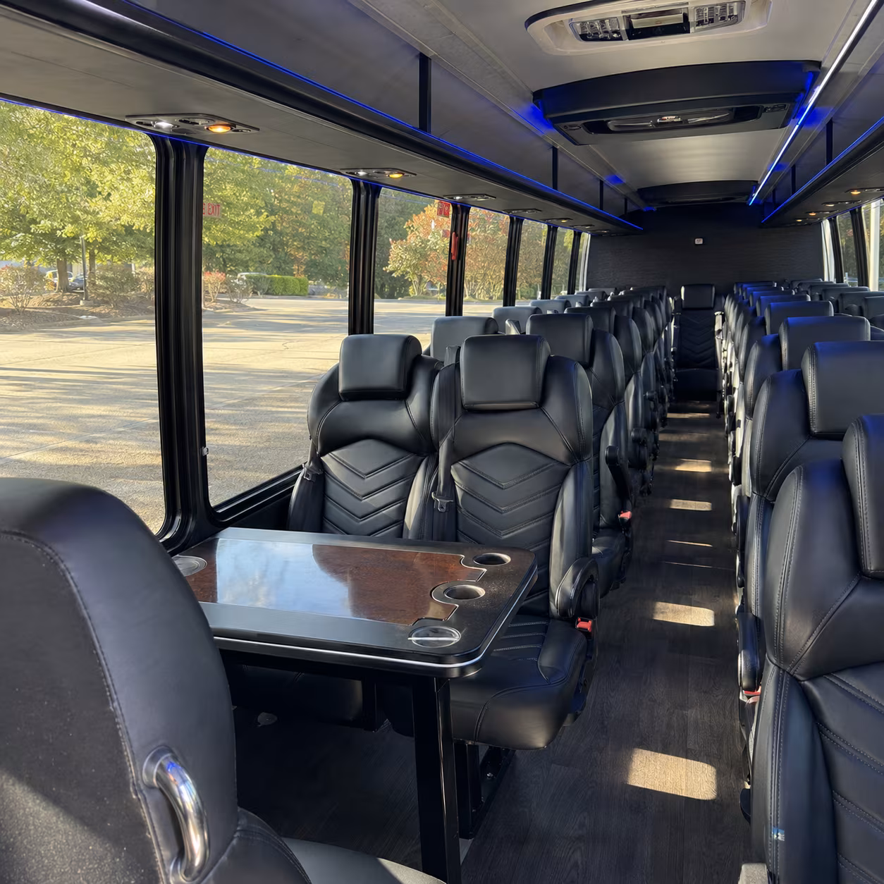 stockton 28 passenger minibus interior
