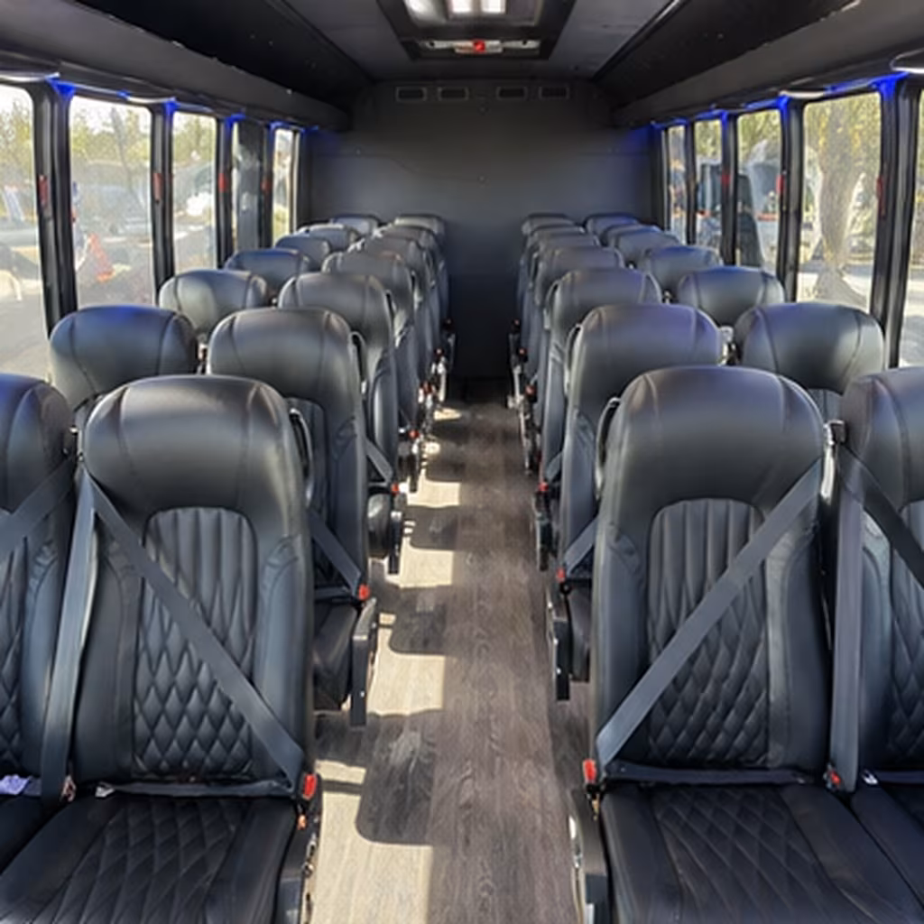 stockton 30 passenger minibus interior