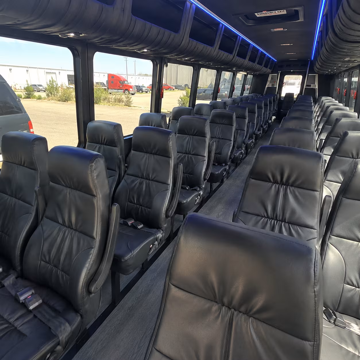 stockton 35 passenger minibus interior