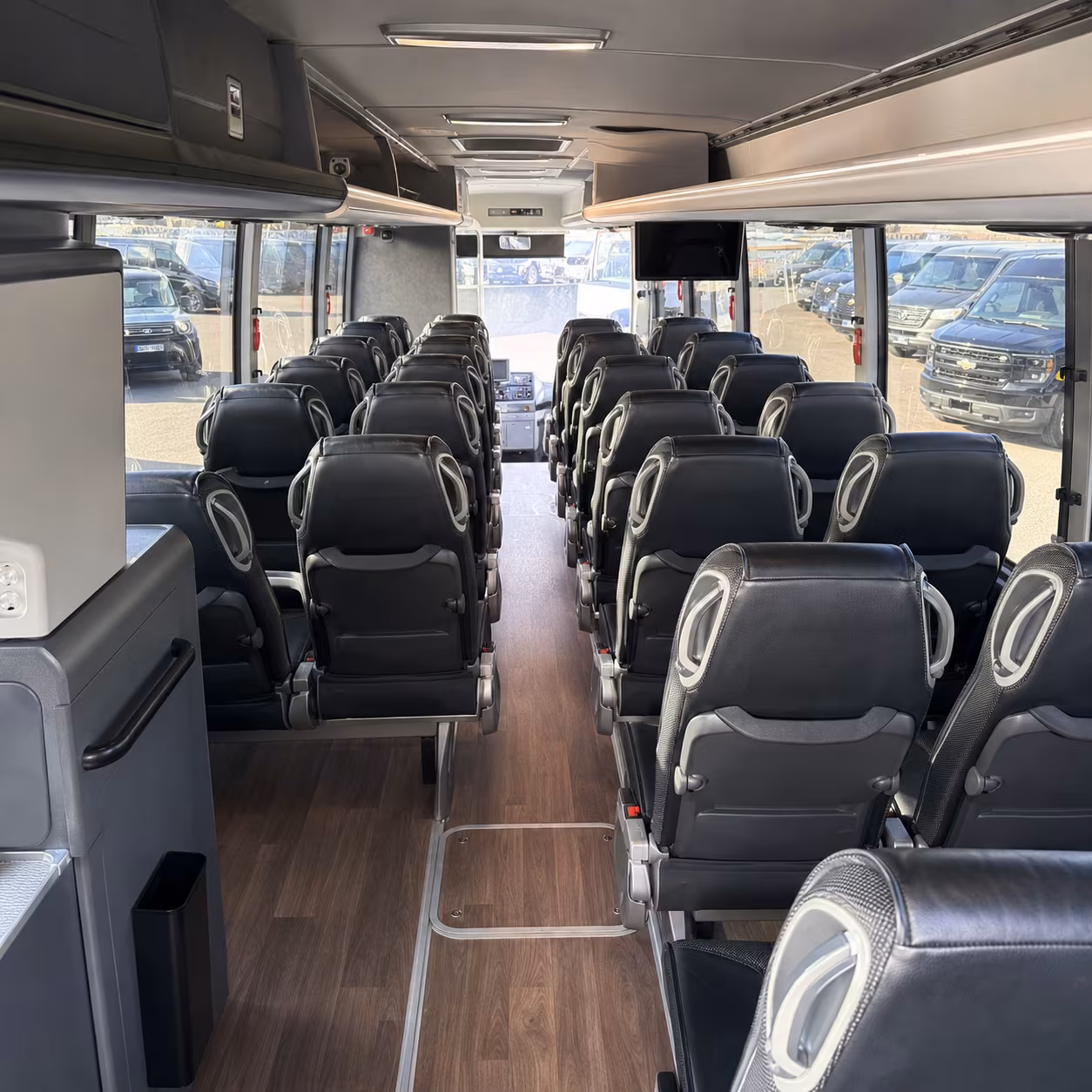stockton 56 passenger charter bus interior