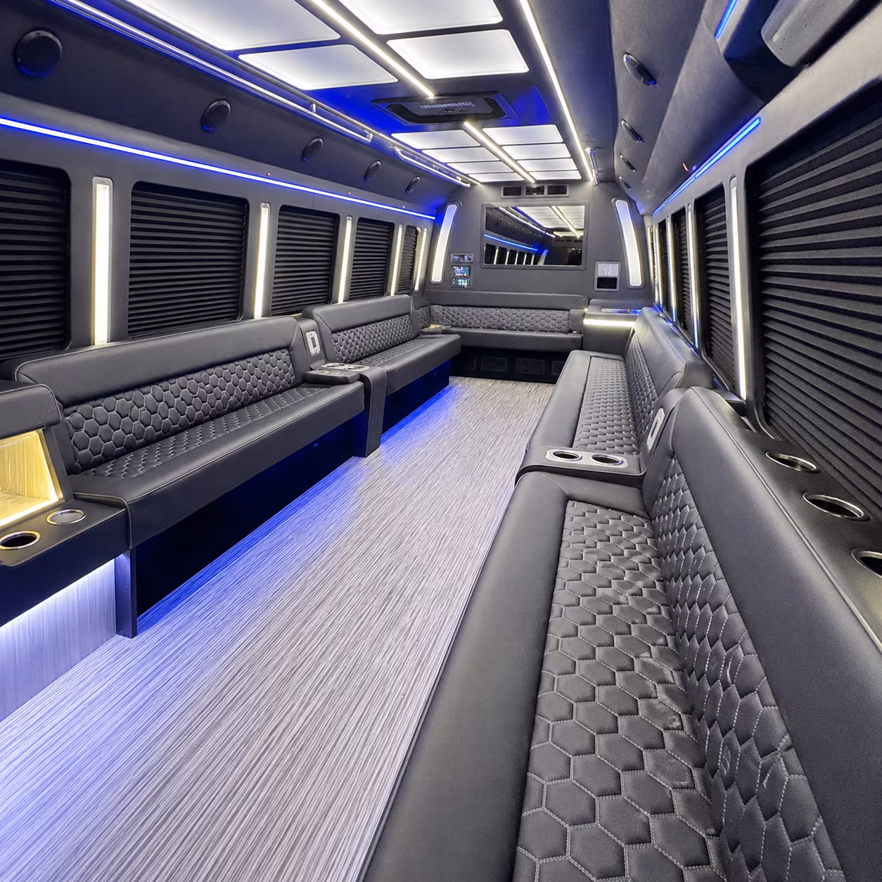 stockton party bus rental interior